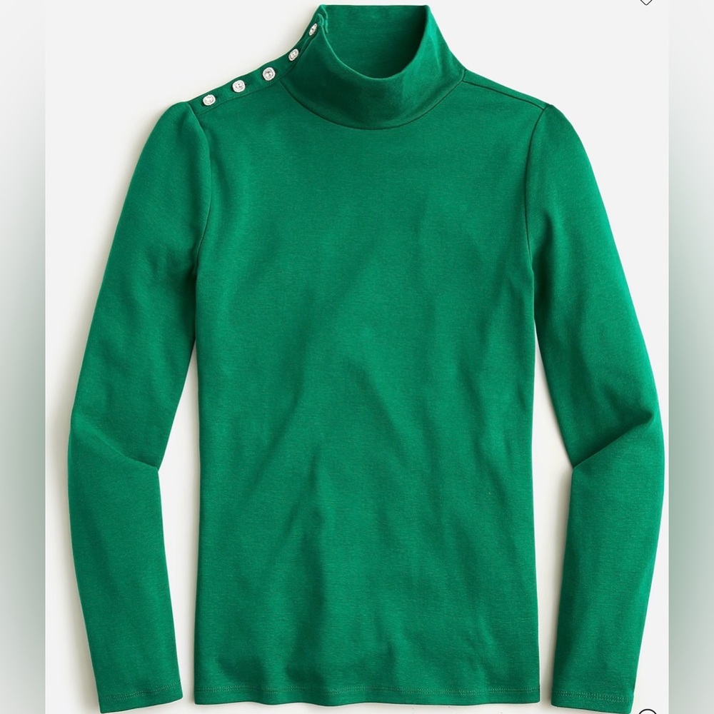 J. Crew Perfect-fit turtleneck with jewel buttons